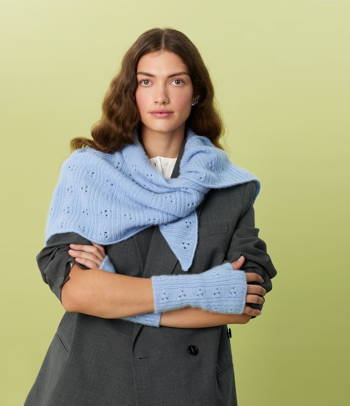 Garnpakke Sandnesgarn Miu Pointelle Shawl og Mittens